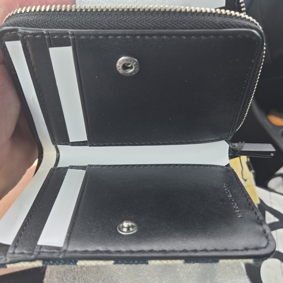 Marc Jacobs 'The Wallet' Striped Card Case - Navy & Cream - Picture 3 of 6